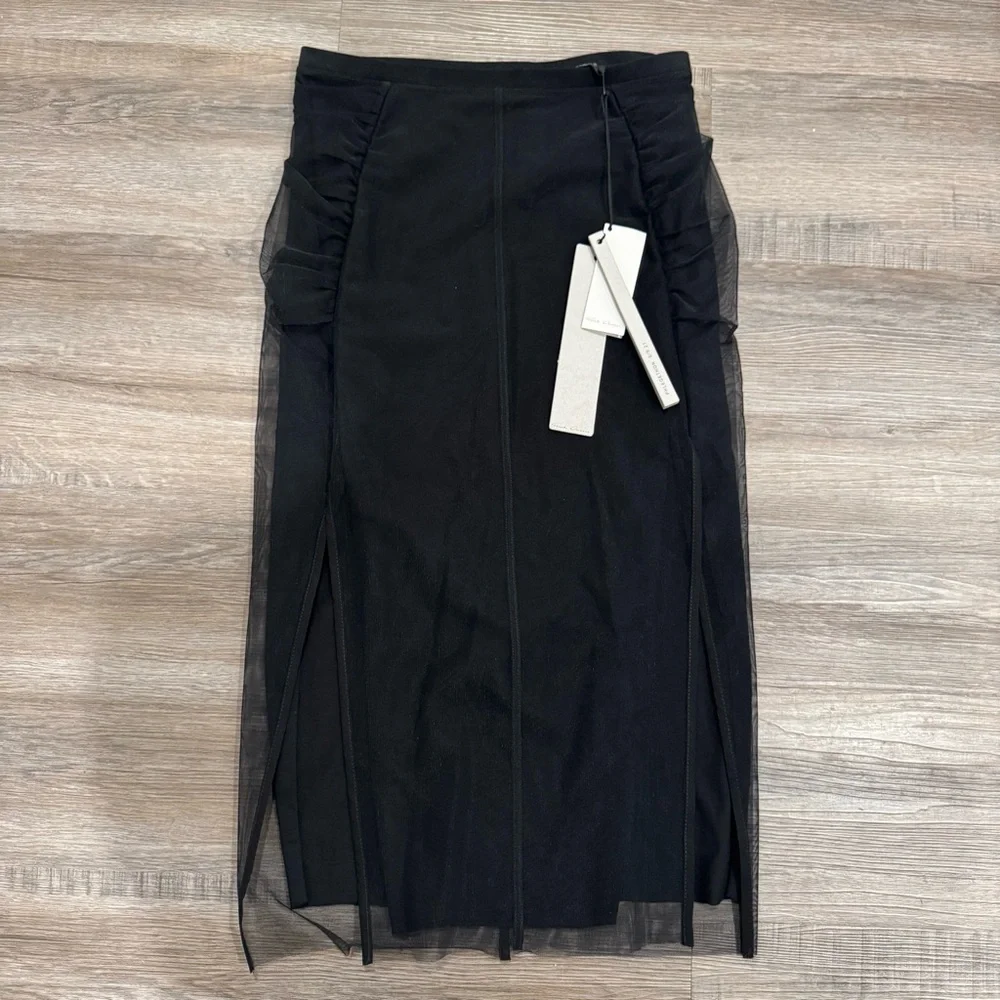 Rick Owens Collage Knee Length Skirt Tulle in Black